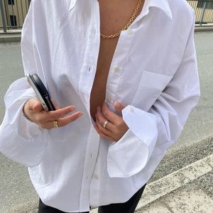 DJERF AVENUE White Breezy Shirt Small